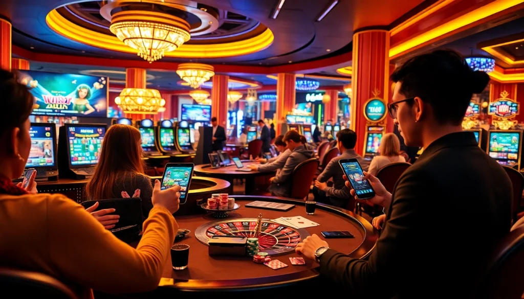 Experience thrilling online gaming at https://88aavega.com/, showcasing colorful slot machines and engaged players.