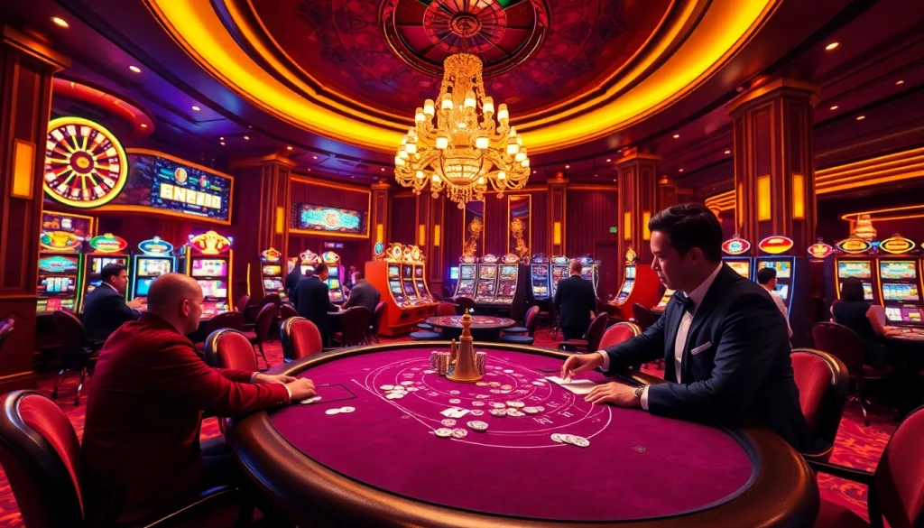 Experience the excitement of online gambling with a vibrant casino scene featuring thrilling games at https://8xbetvn.it.com/.