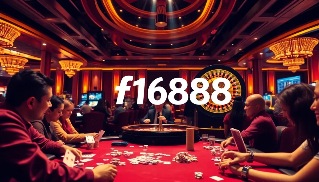 Experience the thrill of winning at f1688 with poker chips flying at a lively casino table.